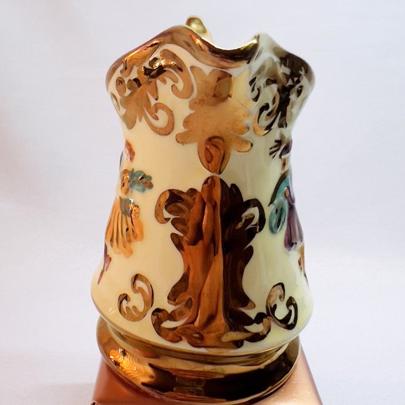 Vintage Wade Festival Creamer Ceramic Small Pitcher Embossed Dancing Couple 1950 - Picture 3 of 8